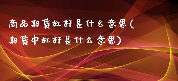 商品期货杠杆是什么意思(期货中杠杆是什么意思)_https://www.xmqjcw.com_期货投资_第1张