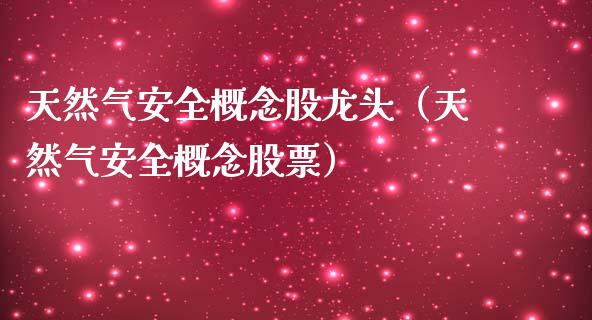 天然气安全概念股龙头（天然气安全概念股票）_https://www.xmqjcw.com_股票投资_第1张