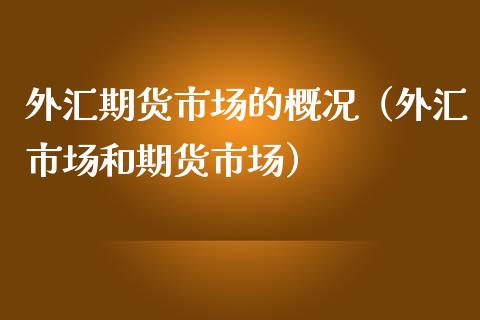 外汇期货市场的概况（外汇市场和期货市场）_https://www.xmqjcw.com_期货行情_第1张