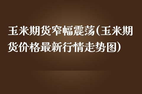 玉米期货窄幅震荡(玉米期货价格最新行情走势图)_https://www.xmqjcw.com_期货百科_第1张