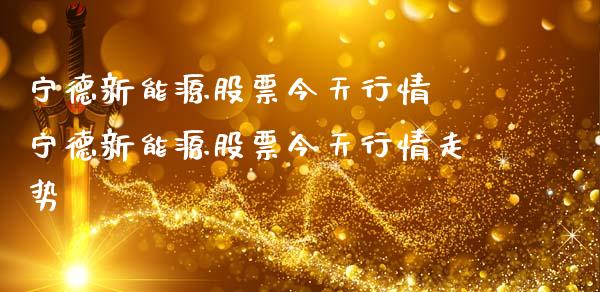 宁德新能源股票今天行情 宁德新能源股票今天行情走势_https://www.xmqjcw.com_股票投资_第1张
