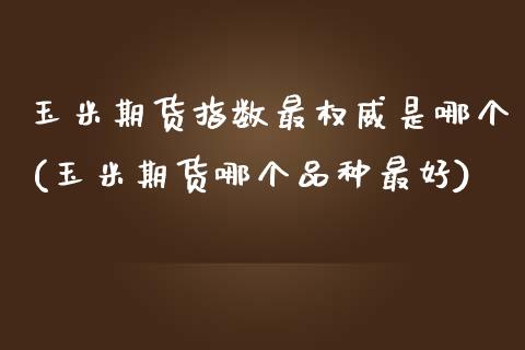 玉米期货指数最权威是哪个(玉米期货哪个品种最好)_https://www.xmqjcw.com_期货百科_第1张