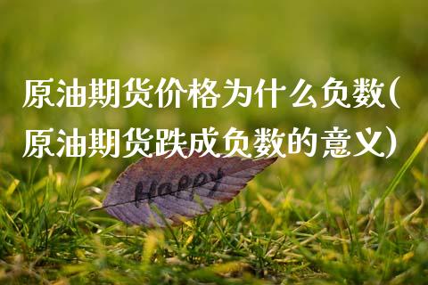 原油期货价格为什么负数(原油期货跌成负数的意义)_https://www.xmqjcw.com_基金理财_第1张