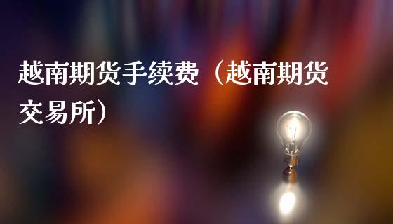 越南期货手续费（越南期货交易所）_https://www.xmqjcw.com_期货直播室_第1张