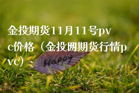 金投期货11月11号pvc价格（金投网期货行情pvc）_https://www.xmqjcw.com_期货投资_第1张