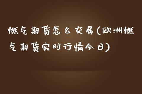 燃气期货怎么交易(欧洲燃气期货实时行情今日)_https://www.xmqjcw.com_期货百科_第1张