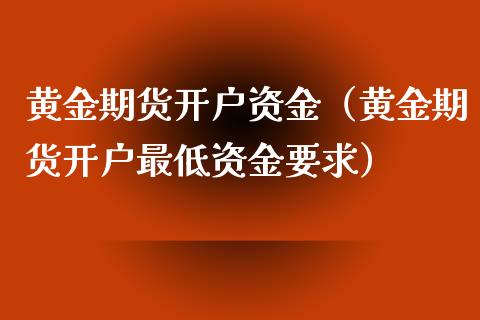 黄金期货开户资金（黄金期货开户最低资金要求）_https://www.xmqjcw.com_期货投资_第1张