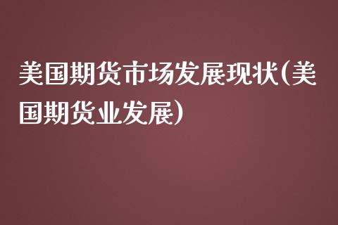 美国期货市场发展现状(美国期货业发展)_https://www.xmqjcw.com_期货百科_第1张