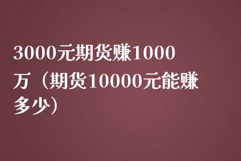 3000元期货赚1000万（期货10000元能赚多少）_https://www.xmqjcw.com_期货开户_第1张