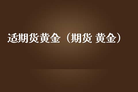 适期货黄金（期货 黄金）_https://www.xmqjcw.com_期货投资_第1张