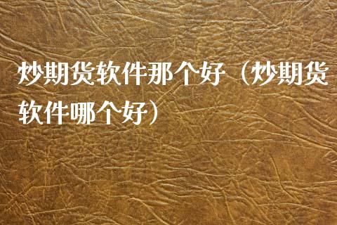 炒期货软件那个好（炒期货软件哪个好）_https://www.xmqjcw.com_期货直播室_第1张