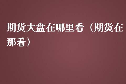 期货大盘在哪里看（期货在那看）_https://www.xmqjcw.com_期货直播室_第1张