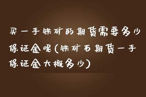 买一手铁矿的期货需要多少保证金呢(铁矿石期货一手保证金大概多少)_https://www.xmqjcw.com_股票投资_第1张