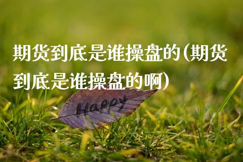 期货到底是谁操盘的(期货到底是谁操盘的啊)_https://www.xmqjcw.com_期货直播室_第1张