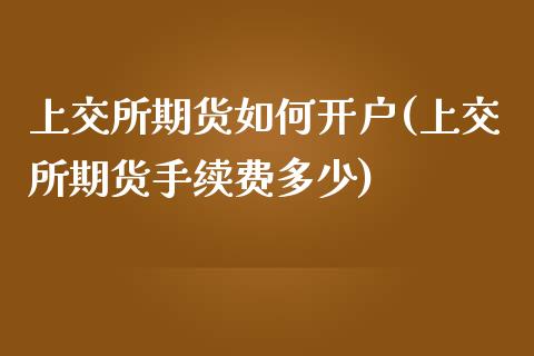 上交所期货如何开户(上交所期货手续费多少)_https://www.xmqjcw.com_期货百科_第1张