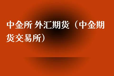 中金所 外汇期货（中金期货交易所）_https://www.xmqjcw.com_期货投资_第1张