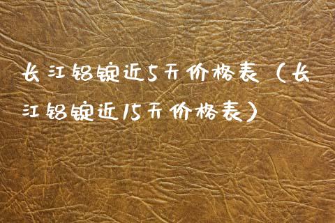 长江铝锭近5天价格表（长江铝锭近15天价格表）_https://www.xmqjcw.com_期货投资_第1张