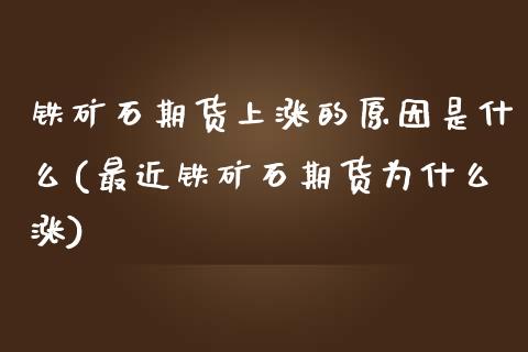 铁矿石期货上涨的原因是什么(最近铁矿石期货为什么涨)_期货百科_第1张_秦聚理财 铁矿石期货上涨的原因是什么(最近铁矿石期货为什么涨)_https://www.xmqjcw.com_期货百科_第1张