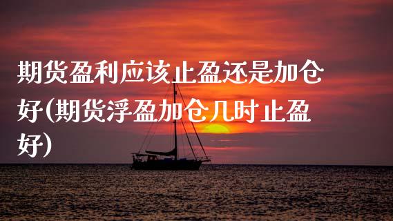期货盈利应该止盈还是加仓好(期货浮盈加仓几时止盈好)_https://www.xmqjcw.com_期货百科_第1张
