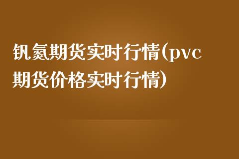 钒氮期货实时行情(pvc期货价格实时行情)_https://www.xmqjcw.com_期货百科_第1张