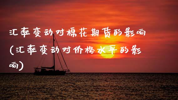 汇率变动对棉花期货的影响(汇率变动对价格水平的影响)_https://www.xmqjcw.com_期货百科_第1张