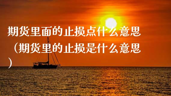 期货里面的止损点什么意思（期货里的止损是什么意思）_https://www.xmqjcw.com_期货投资_第1张