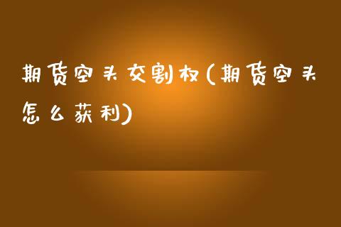 期货空头交割权(期货空头怎么获利)_期货百科_第1张_秦聚理财 期货空头交割权(期货空头怎么获利)_https://www.xmqjcw.com_期货百科_第1张