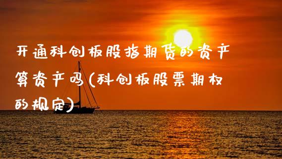 开通科创板股指期货的资产算资产吗(科创板股票期权的规定)_https://www.xmqjcw.com_期货百科_第1张