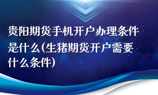 贵阳期货手机开户办理条件是什么(生猪期货开户需要什么条件)_https://www.xmqjcw.com_期货开户_第1张