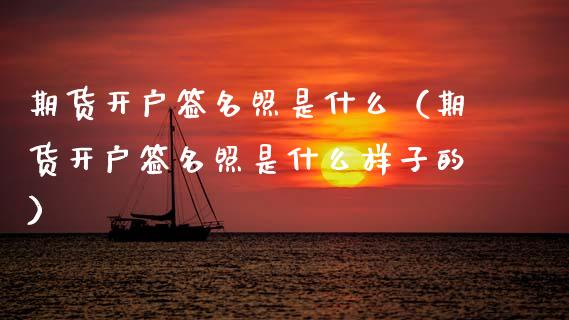 期货开户签名照是什么（期货开户签名照是什么样子的）_https://www.xmqjcw.com_期货直播室_第1张