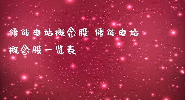 储能电站概念股 储能电站概念股一览表_https://www.xmqjcw.com_股票投资_第1张