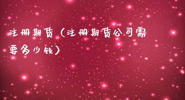 注册期货（注册期货公司需要多少钱）_https://www.xmqjcw.com_期货直播室_第1张
