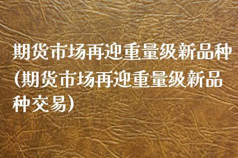 期货市场再迎重量级新品种(期货市场再迎重量级新品种交易)_https://www.xmqjcw.com_期货行情_第1张