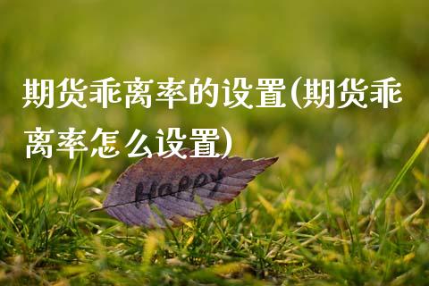 期货乖离率的设置(期货乖离率怎么设置)_https://www.xmqjcw.com_期货投资_第1张
