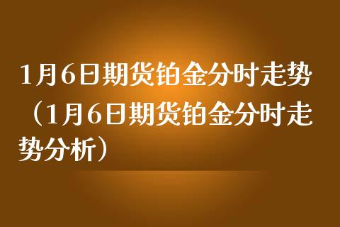 1月6日期货铂金分时走势（1月6日期货铂金分时走势分析）_https://www.xmqjcw.com_期货投资_第1张