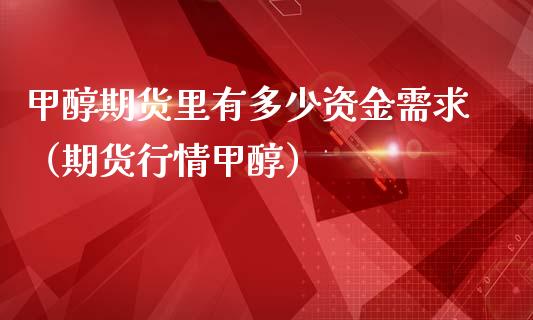 甲醇期货里有多少资金需求（期货行情甲醇）_https://www.xmqjcw.com_期货投资_第1张