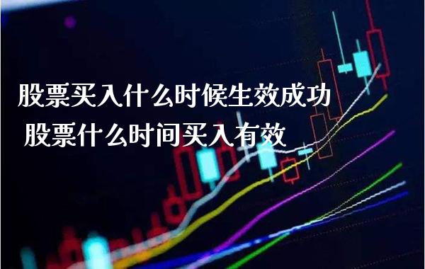 股票买入什么时候生效成功 股票什么时间买入有效_https://www.xmqjcw.com_股票投资_第1张
