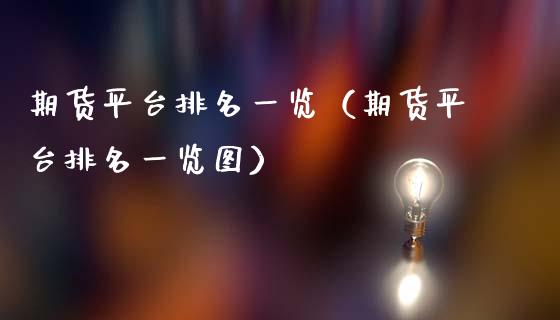 期货平台排名一览（期货平台排名一览图）_https://www.xmqjcw.com_期货投资_第1张