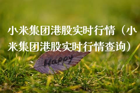 小米集团港股实时行情（小米集团港股实时行情查询）_https://www.xmqjcw.com_期货投资_第1张