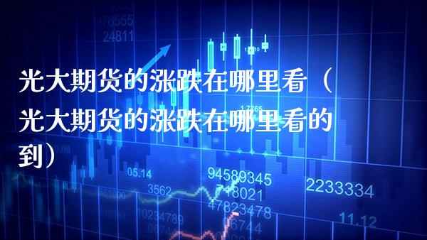 光大期货的涨跌在哪里看（光大期货的涨跌在哪里看的到）_https://www.xmqjcw.com_期货直播室_第1张