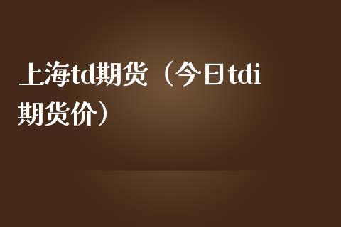 上海td期货（今日tdi期货价）_https://www.xmqjcw.com_期货开户_第1张