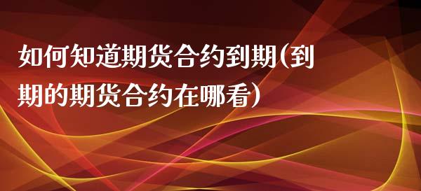 如何知道期货合约到期(到期的期货合约在哪看)_https://www.xmqjcw.com_股票投资_第1张