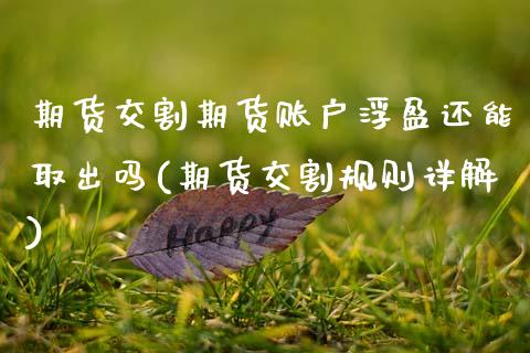 期货交割期货账户浮盈还能取出吗(期货交割规则详解)_https://www.xmqjcw.com_期货百科_第1张