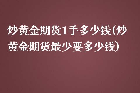 炒黄金期货1手多少钱(炒黄金期货最少要多少钱)_https://www.xmqjcw.com_期货投资_第1张