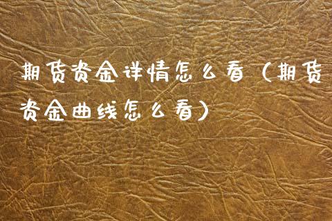 期货资金详情怎么看（期货资金曲线怎么看）_https://www.xmqjcw.com_期货行情_第1张