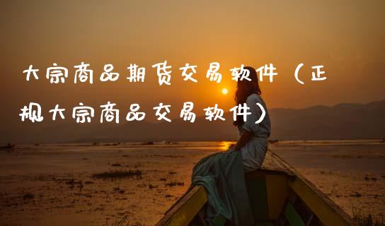 大宗商品期货交易软件（正规大宗商品交易软件）_https://www.xmqjcw.com_期货投资_第1张