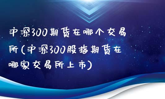 沪深300期货在哪个交易所(沪深300股指期货在哪家交易所上市)_https://www.xmqjcw.com_期货百科_第1张