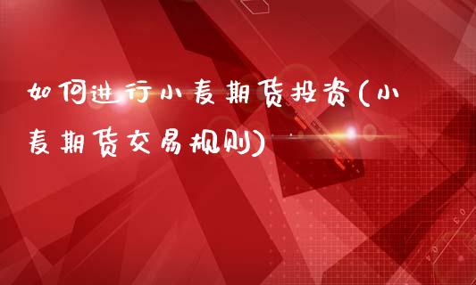 如何进行小麦期货投资(小麦期货交易规则)_https://www.xmqjcw.com_期货百科_第1张