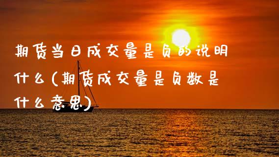 期货当日成交量是负的说明什么(期货成交量是负数是什么意思)_https://www.xmqjcw.com_期货投资_第1张