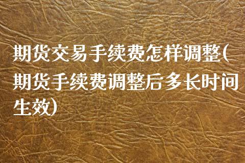 期货交易手续费怎样调整(期货手续费调整后多长时间生效)_https://www.xmqjcw.com_期货百科_第1张